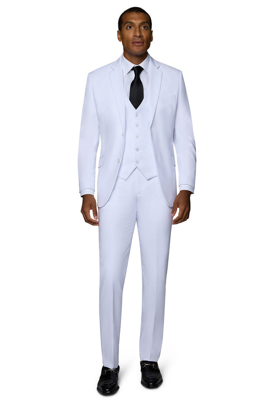 Berragamo Vested Solid White Slim Fit